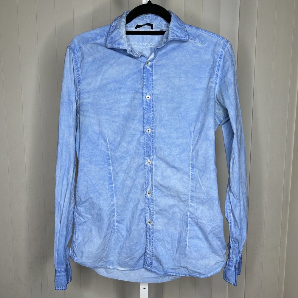 Ploumanac’h Button Down Shirt Slim Fit Blue Color Long Sleeves Size 39